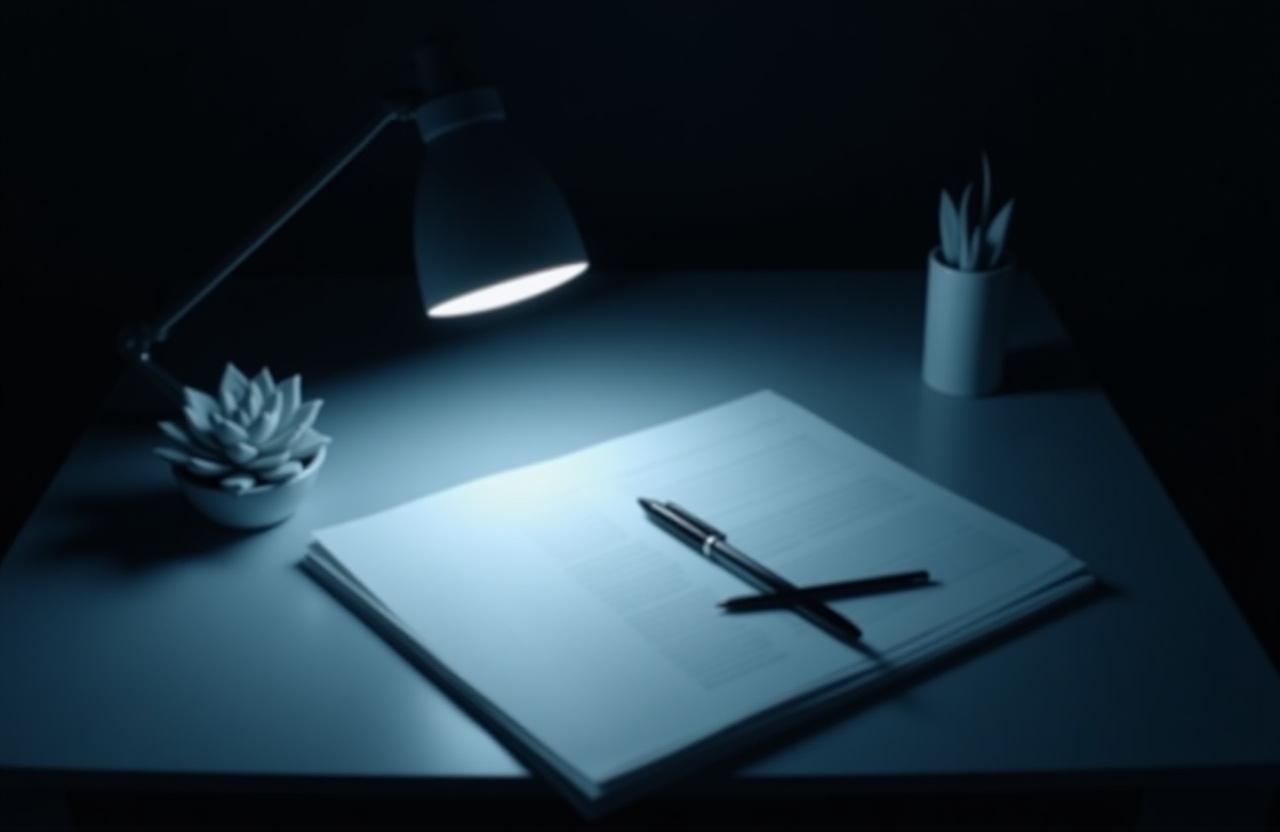 Organized home office desk with legal documents